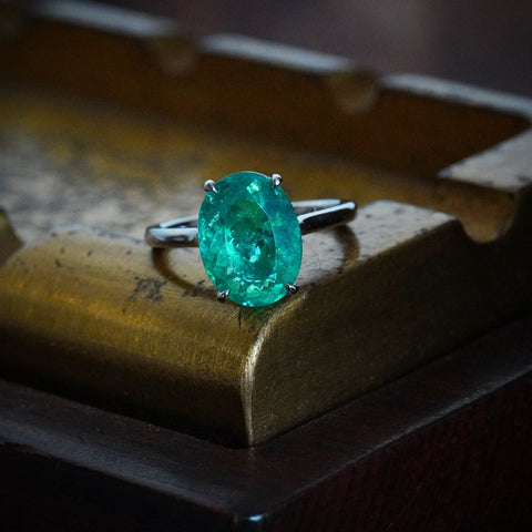 3.66-carat Brazilian paraiba tourmaline ring