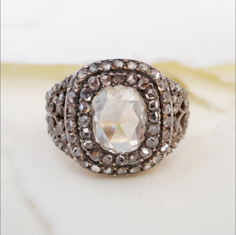 Antique rose-cut diamond ring