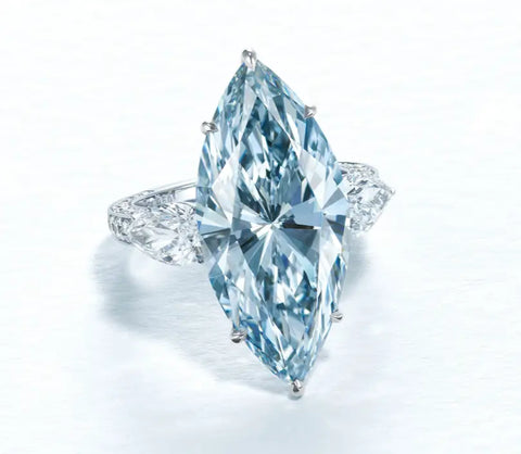 This fancy intense-blue diamond ring was the overall top lot for Christie’s Jewels for 2020, selling for $15,870,815.