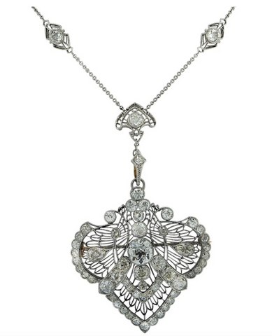 Edwardian platinum, gold and diamond convertible necklace