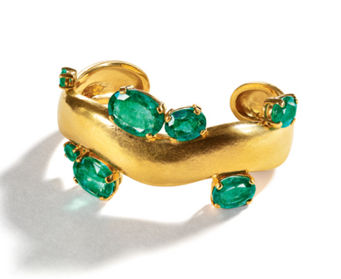 Suzanne Belperron Emerald Wave Cuff