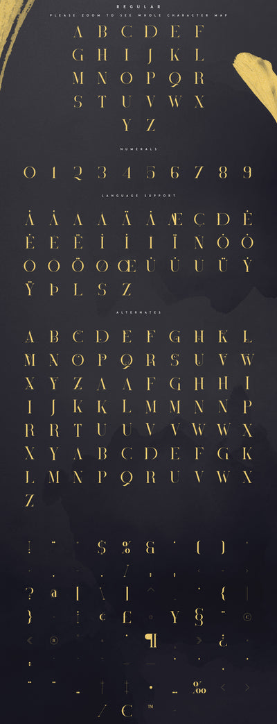 Black Gold Serif Font Extras