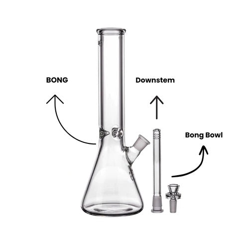 bong-discount Wasserpfeife, Glas-Bong, Glasblubber, 13 cm