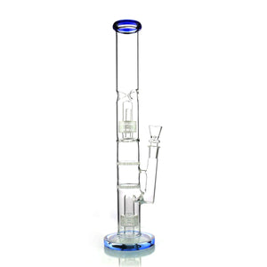 18 Inch Straight Tube Bong w/ Double Matrix & Double Honeycomb Percs - WoB