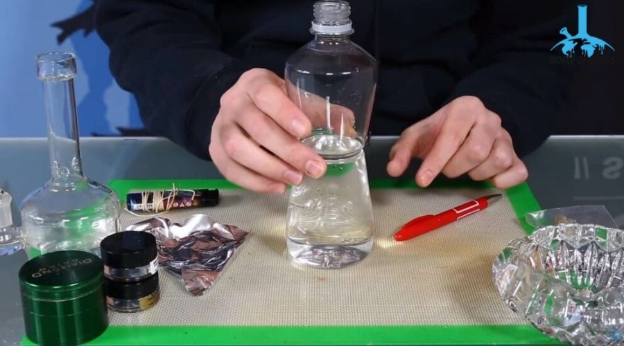 What You need to make a water bottle bong
