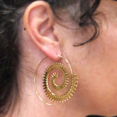 Brass Spiral Earrings