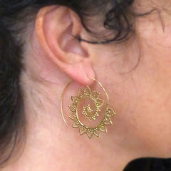 Brass Spiral Earrings