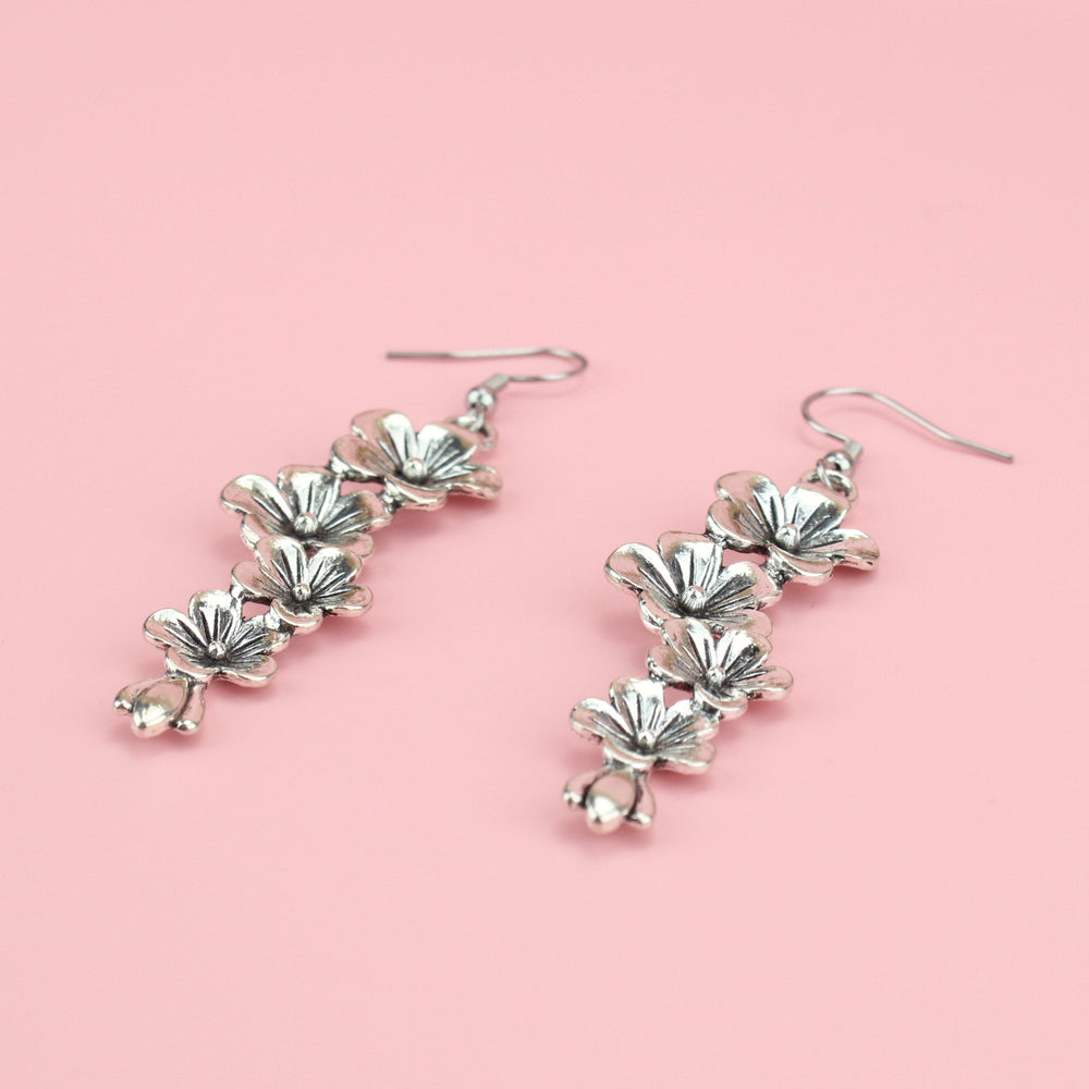 Silver Flowers Earrings