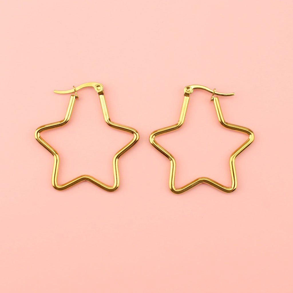 Star Hoops, Gold – Orli Jewellery