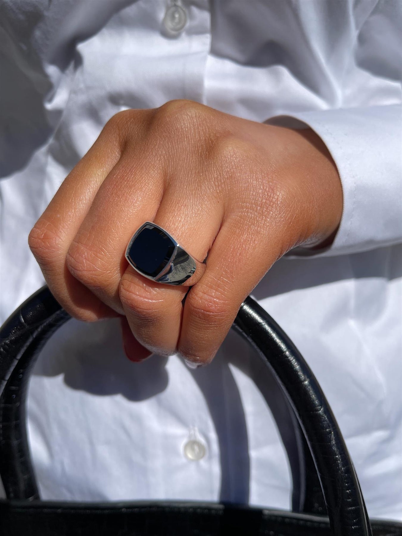 激安】 指輪 TOM WOOD Peaky Ring Polished Black Onyx トムウッド