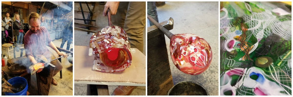 Making a handblown vessel with murrini