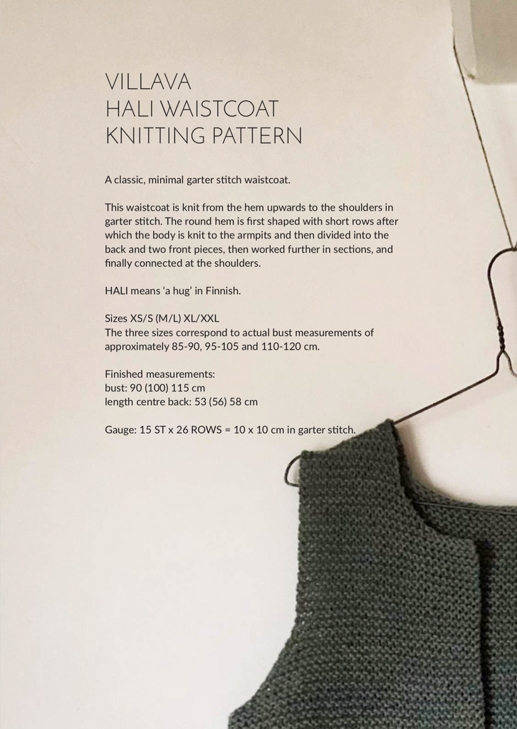 Hali Waistcoat Knitting Pattern Villava