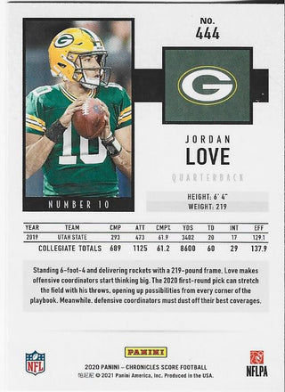  Jordan Love Rookie Card 2020 Panini Luminance #204 :  Collectibles & Fine Art