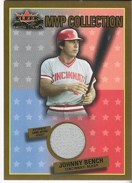 Johnny Bench 2002 Fleer Game Used Jersey Card 57/100