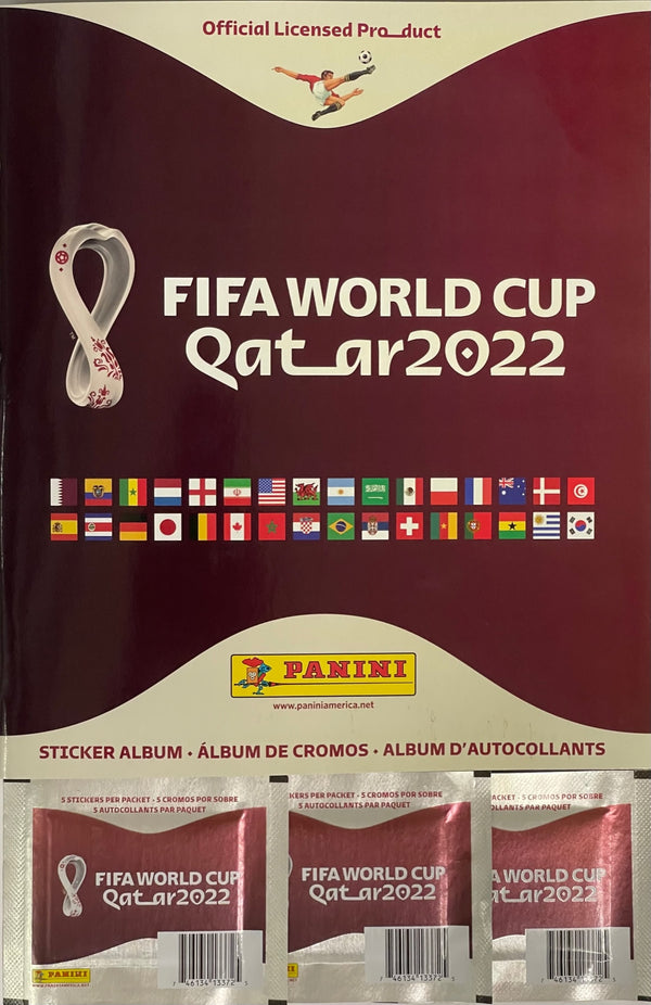 2022 FIFA World Cup Qatar Official Sticker Album & 3 Packs | Hollywood ...