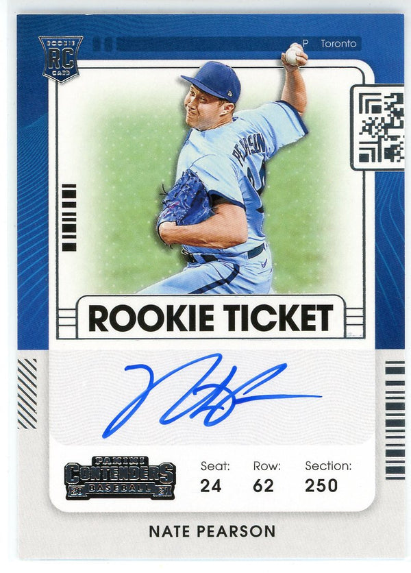 Nate Pearson Autographed 2021 Panini Contenders Rookie Ticket Card #15