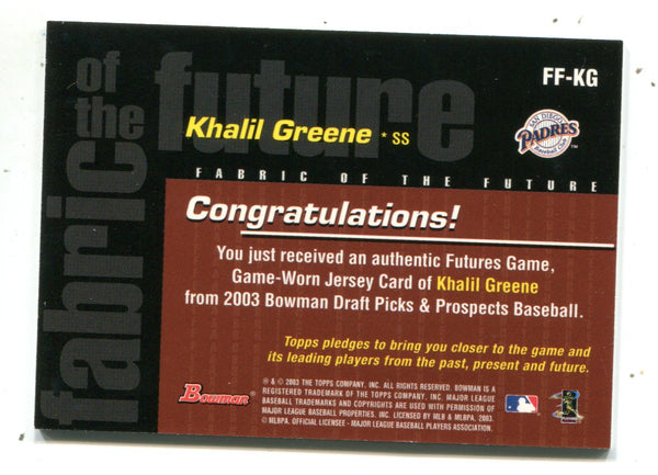 Khalil Greene Auto'd Signed 2004 Topps Card #327 San Diego Padres Bernie  Castro