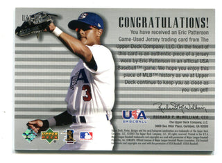 Eric Patterson Upper Deck USA Baseball Star Spangled Swatches Jersey C