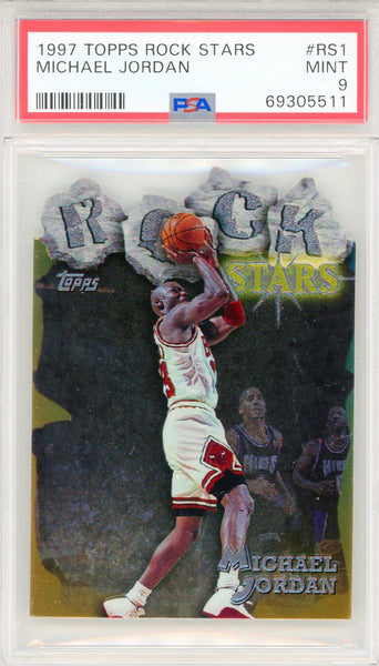 Michael Jordan 1997 Topps Rock Stars Card #RS1 (PSA Mint 9