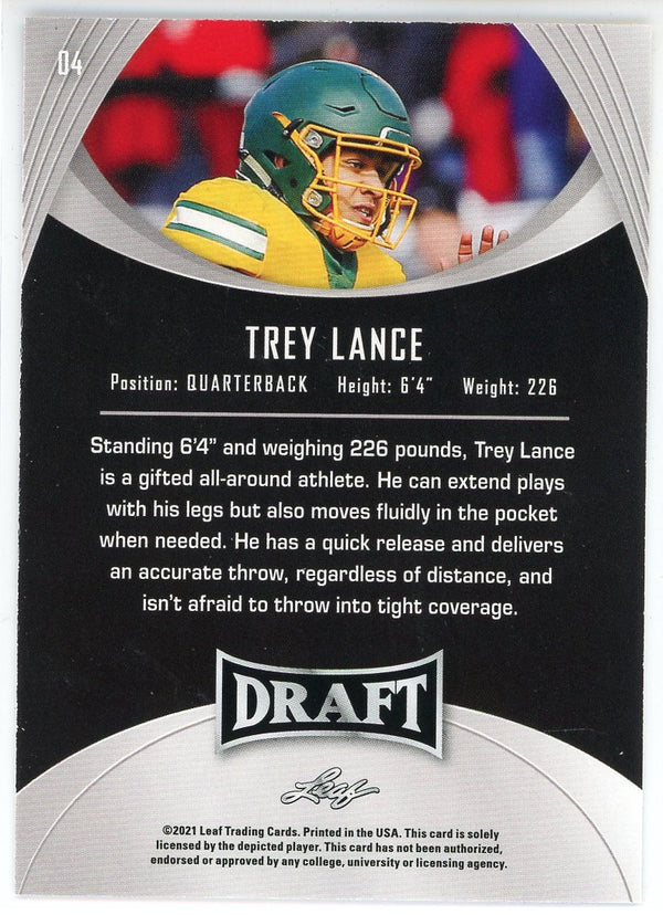 Trey Lance 2021 Leaf Draft Rookie Card D4 Hollywood Collectibles 