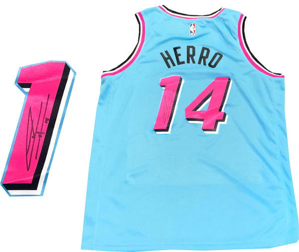 Tyler Herro Autographed Miami Heat Vice Wave Swingman Jersey (JSA)