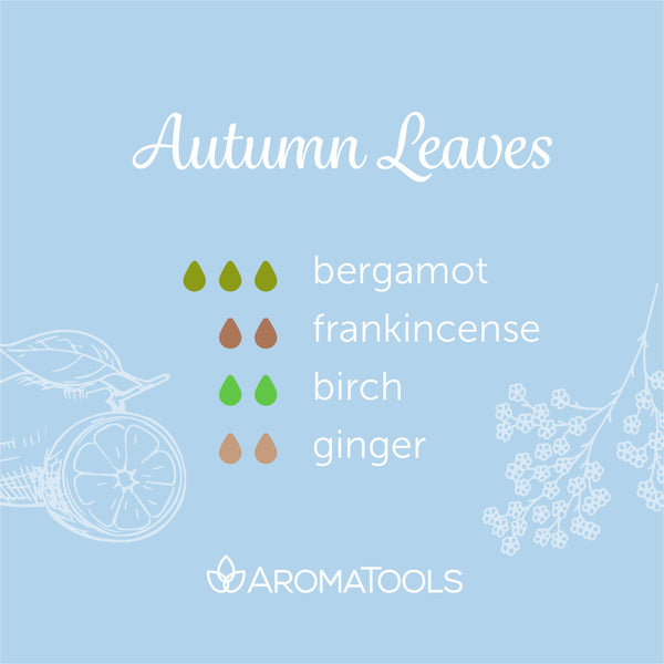 "Autumn" Diffuser Blend. Features bergamot, frankincense, birch and ginger essential oils.