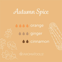 "Autumn Spice" Diffuser Blend. Features orange, ginger and cinnamon essential oils.