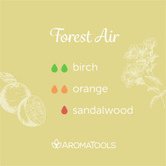 "Forest Air" Diffuser Blend. Features birch, orange, and sandalwood essential oils.