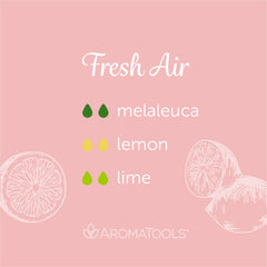 "Fresh Air" Diffuser Blend. Features melaleuca, lemon and lime essential oils.