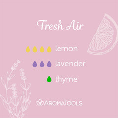 "Fresh Air" Diffuser Blend. Features lemon, lavender and thyme essential oils.