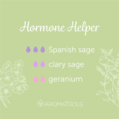 "Hormone Helper" Diffuser Blend. Features Spanish sage, clary sage and geranium essential oils.