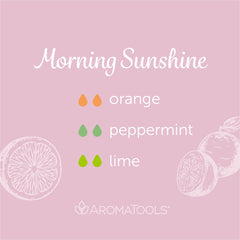 "Morning Sunshine" Diffuser Blend. Features orange, peppermint and lime essential oils.