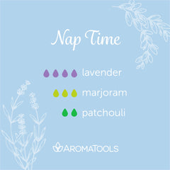 "Nap Time" Diffuser Blend. Features lavender, marjoram and patchouli essential oils.