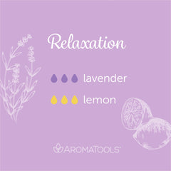"Relaxation" Diffuser Blend. Features lavender and lemon essential oils.