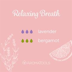"Relaxing Breath" Diffuser Blend. Features lavender and bergamot essential oils.
