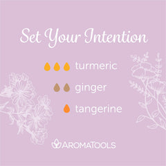 "Set Your Intention" Diffuser Blend. Features turmeric, ginger and tangerine essential oils.