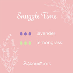 "Snuggle Time" Diffuser Blend. Features lavender and lemongrass essential oils.