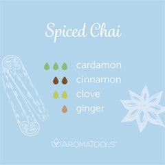 "Spiced Chai" Diffuser Blend. Features cardamom, cinnamon, clove and ginger essential oils.