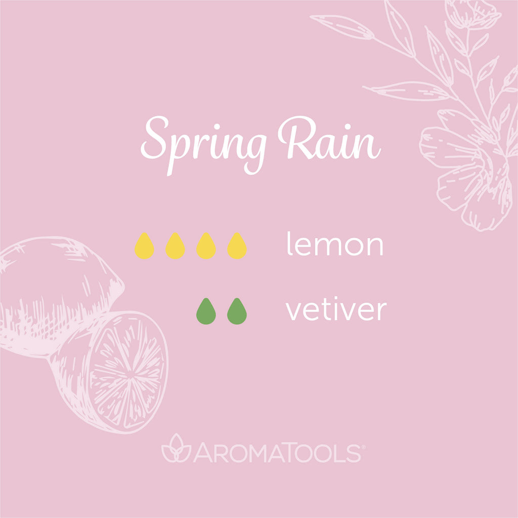 "Spring Rain" Diffuser Blend. Features lemon and vetiver essential oils.