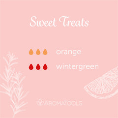 "Sweet Treats" Diffuser Blend. Features orange and wintergreen essential oils.