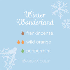 "Winter Wonderland" Diffuser Blend. Features frankincense, orange, and peppermint essential oils.