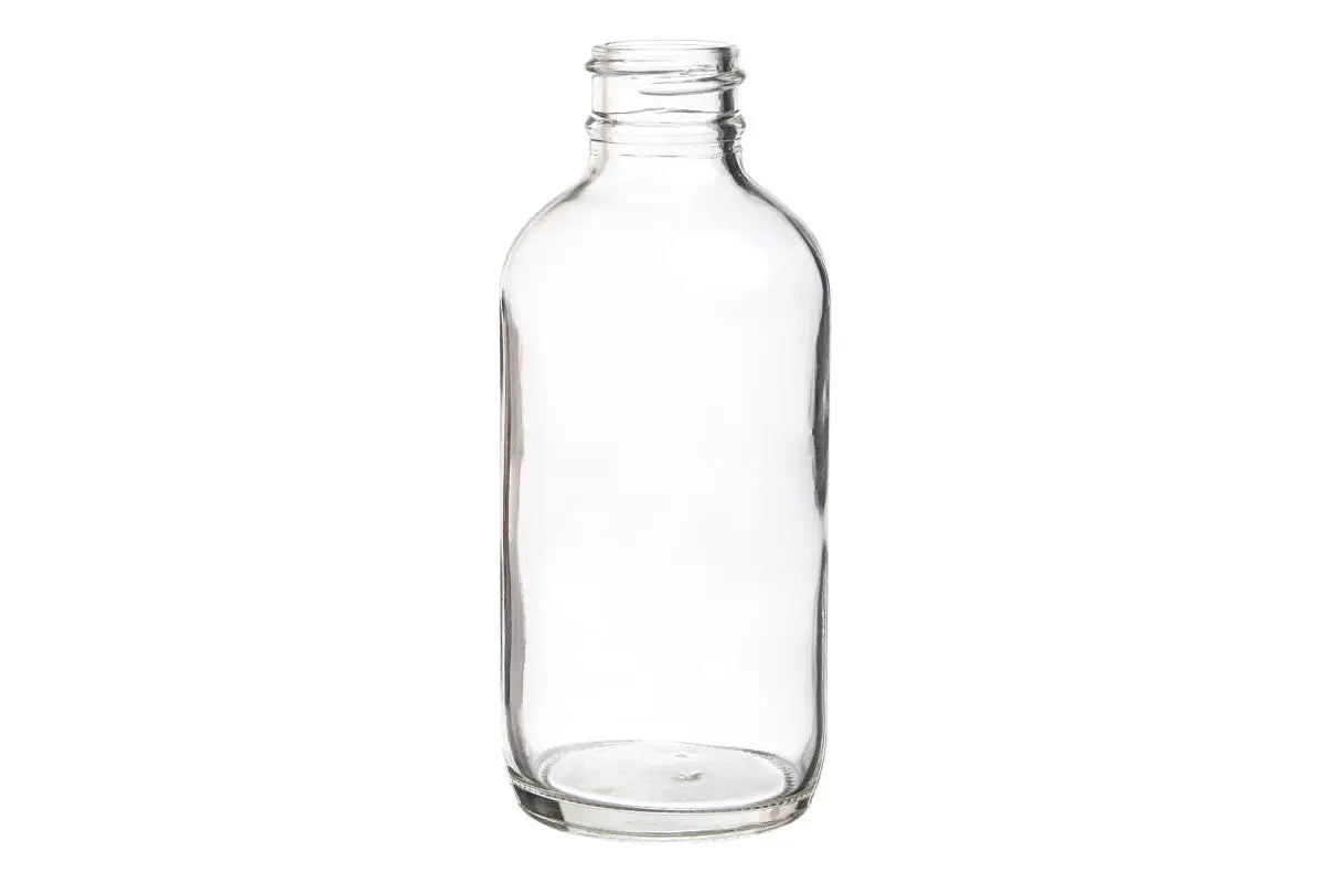 4oz Matte White Glass Boston Round Bottle with a 22-400 neck - Liquid  Bottles LLC