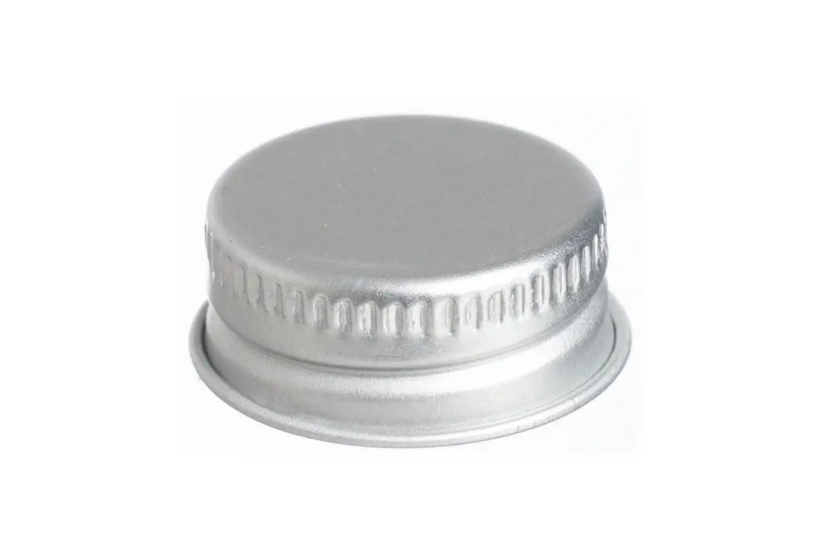 24-400 White Metal Cap with Pulp/Aluminum Foil Liner, Each