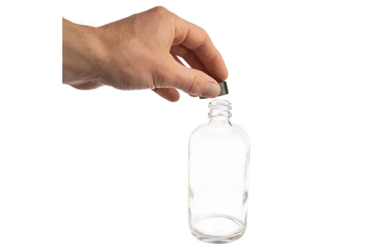 16 oz. Clear Glass Bottle with Black Cap - AromaTools®