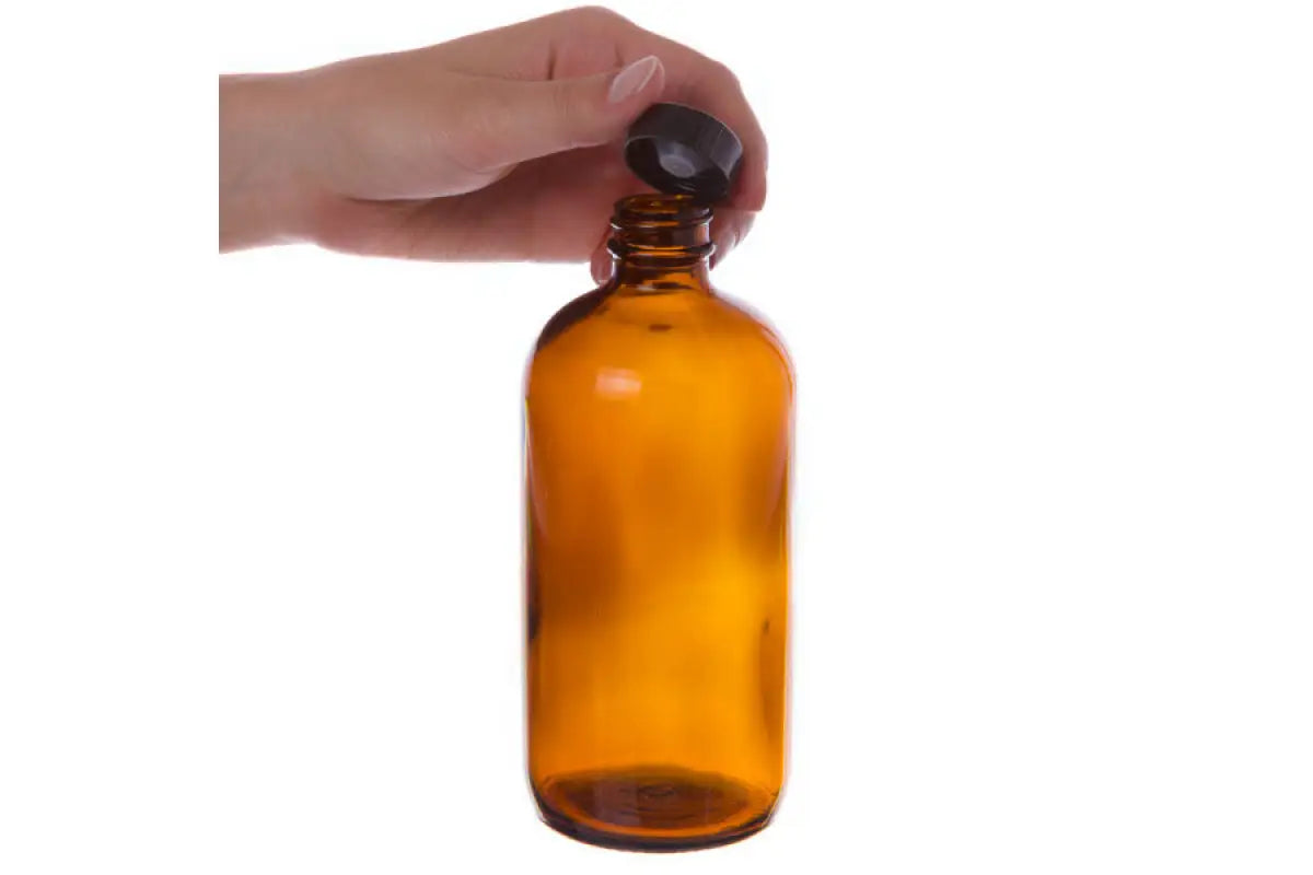 8 oz. Blue Glass Bottle with Black Cap - AromaTools®