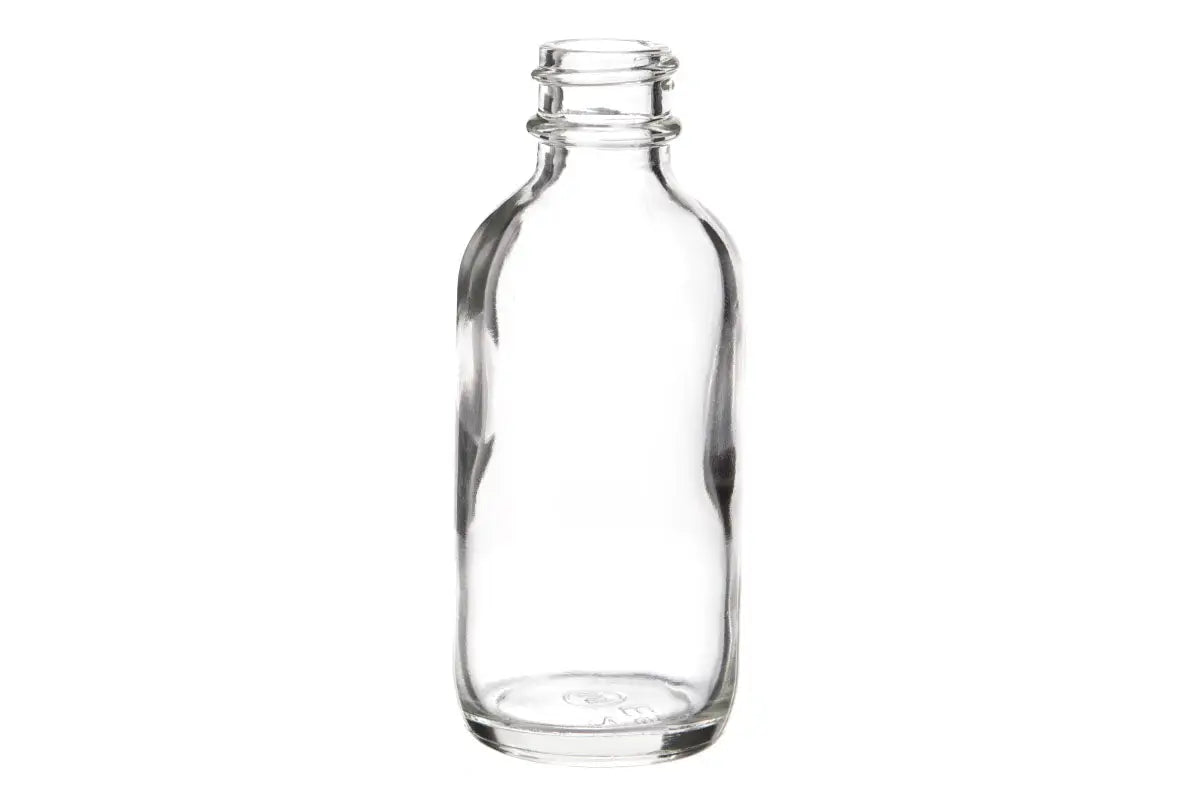 3.4 oz Clear Glass Round Dorica Oil Bottles (Cap Not Included) - Wholesale, 24/Case, Clear Type III 24-400