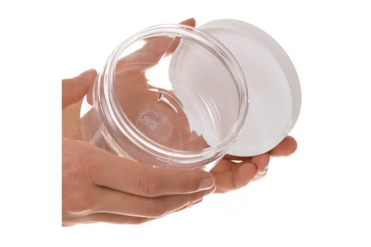 16 oz. Clear PET Plastic Jar with White Ribbed Lid - AromaTools®