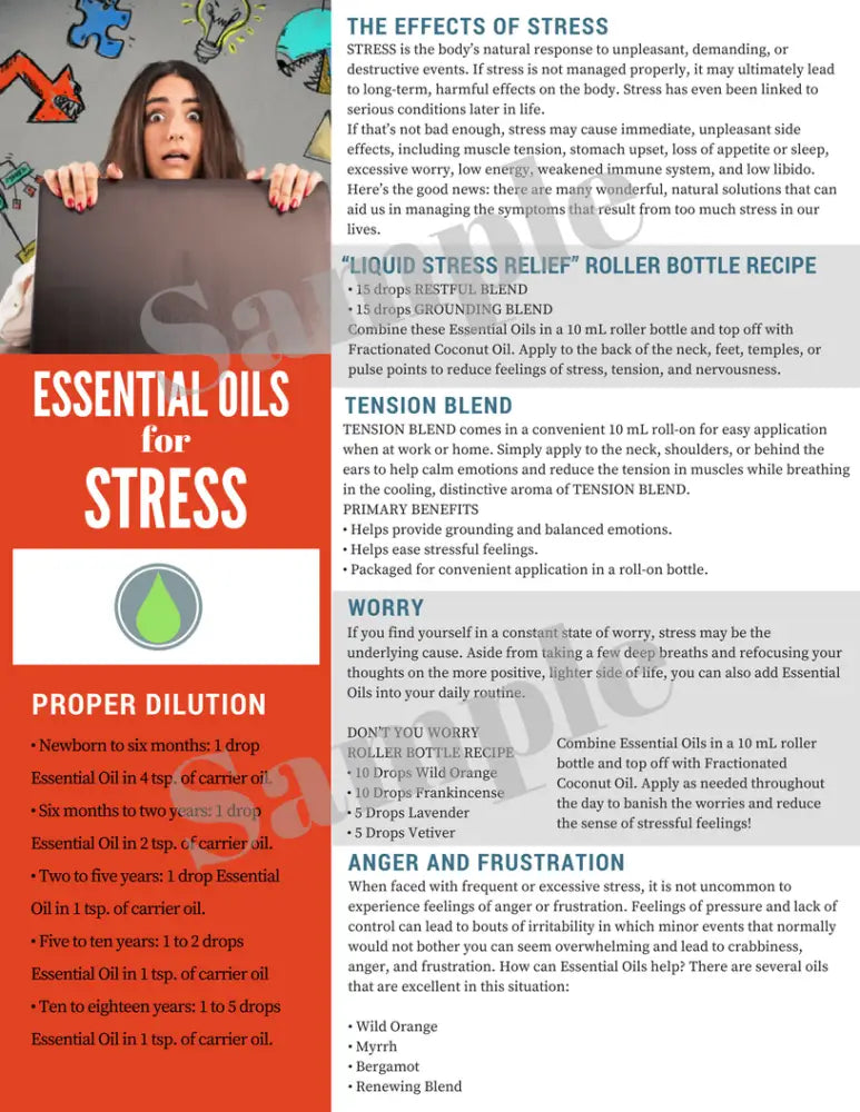 "Essential Oils for Stress" Digital Tear Pad