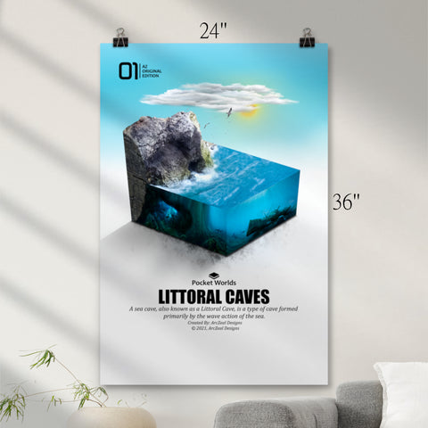 Matte Paper Poster Micro Landscape Littoral Caves Micro World