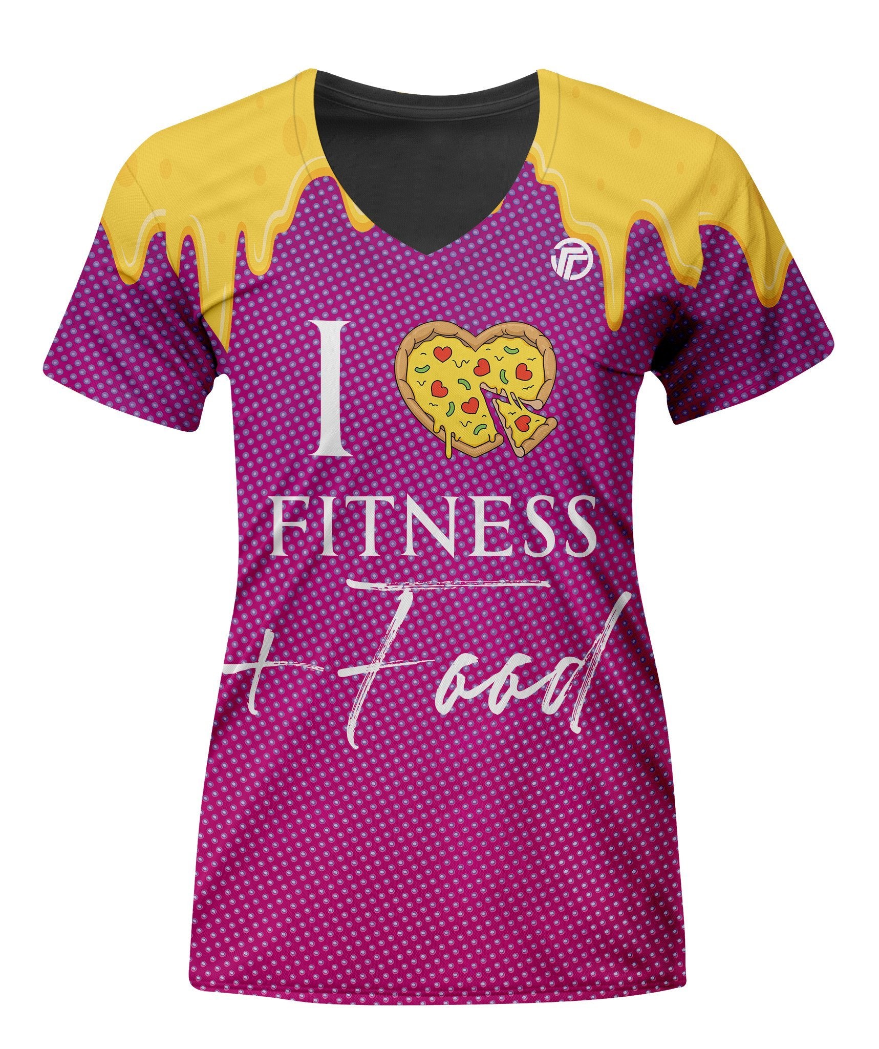 Playera Deportiva Manga Corta Mujer Estampado Figuras Rosa - TFIT mod. 117